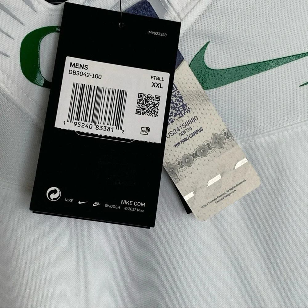 NIKE OREGON DUCKS XXL FOOTBALL JERSEY TEAM ISSUE NWT DB3042-100 WHITE BLANK HTF